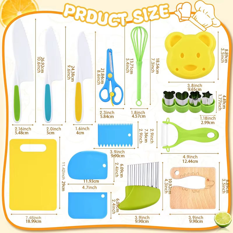 17 Pieces Kids Cooking Set