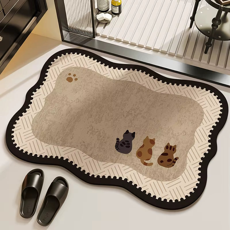 Retro Wave Edge Bathroom Mat