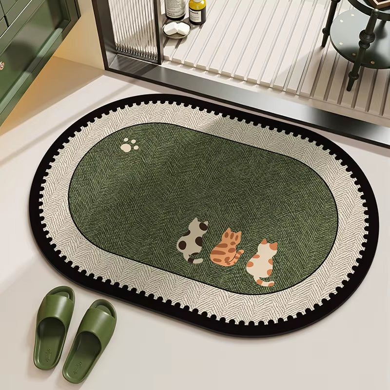 Retro Wave Edge Bathroom Mat