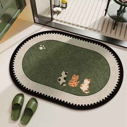 Retro Wave Edge Bathroom Mat